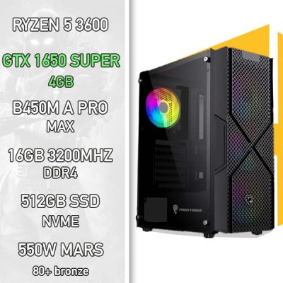 PC GAMER RYZEN 5 3600 GTX 1650 SUPER 4GB 16GB 512SSD