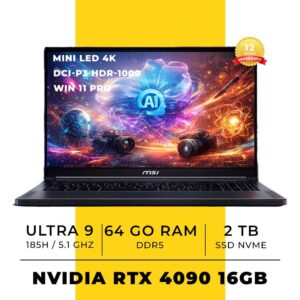 MSI Creator 16 AI Studio | ULTRA 9 185H | 64GB DDR5 | 2TB SSD | RTX 4090 16GB