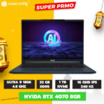 MSI Stealth 16 AI Studio A1VGG-238FR ULTRA 9 185H/32GB DDR5/1TB SSD/RTX4070 8GB/16″ QHD 240Hz