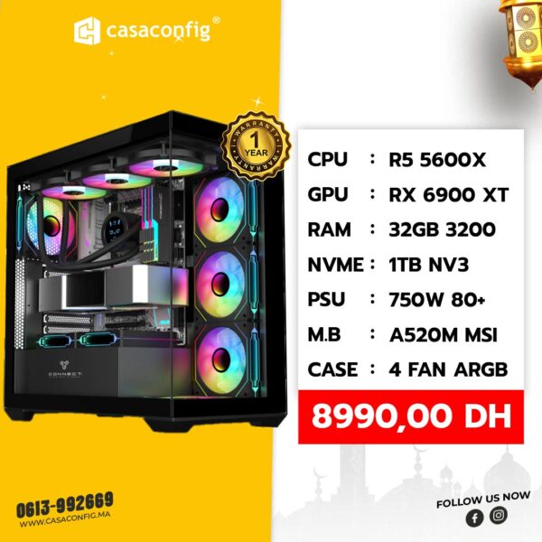 PC GAMER MAROC |RYZEN 5 5600X |RX 6900 XT|32GB-1TB