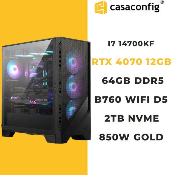 PC GAMER MAROC | I7 14700KF |RTX 4070 |64GB-2TB SSD