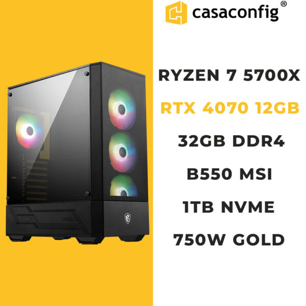 PC GAMER MAROC |RYZEN 7 5700X |RTX 4070 |32GB-1TB SSD