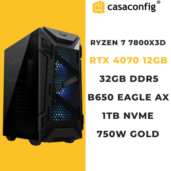 PC GAMER MAROC |RYZEN 7 7800X3D |RTX 4070 |32GB-1TB SSD