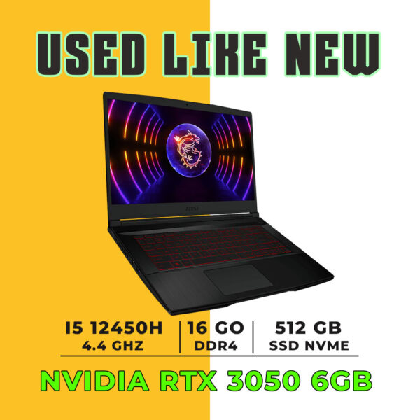 MSI Thin GF63|i5-12450H|16GB-500GB |RTX 3050 4GB USED
