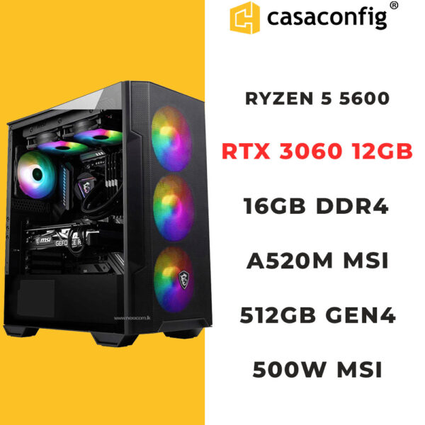 PC GAMER SANKARA |RYZEN 5 5600| RTX 3060|16GB-512SSD