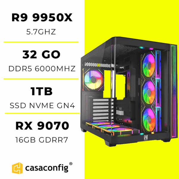 WORKSTATION R9 9950X| 32GB/1TB SSD | RX 9070 16G