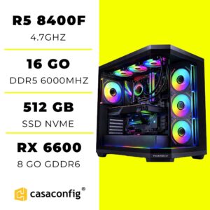 PC Gamer Ryzen 5 8400F/16GB/512GB SSD/RX 66000