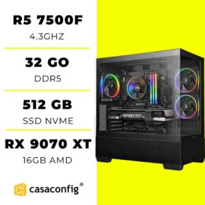 PC Gamer Ryzen 5 7500F/32GB/512GB SSD/RX 9070 XT 16GB