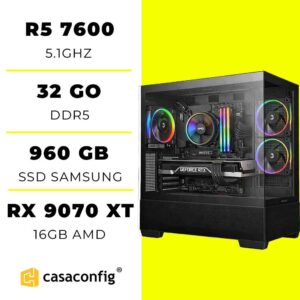 PC Gamer Ryzen 5 7600/32GB/512GB SSD/RX 9070 XT 16GB