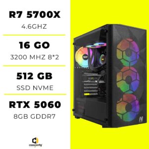 PC Gamer Ryzen 7 5700X/16GB/512GB SSD/RTX 5060 8GB