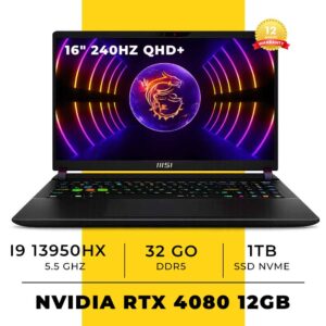 MSI Vector GP68 | I9-13950HX/32GB DDR5/1TB SSD/RTX4080 12GB/16'' QHD+ 240HZ