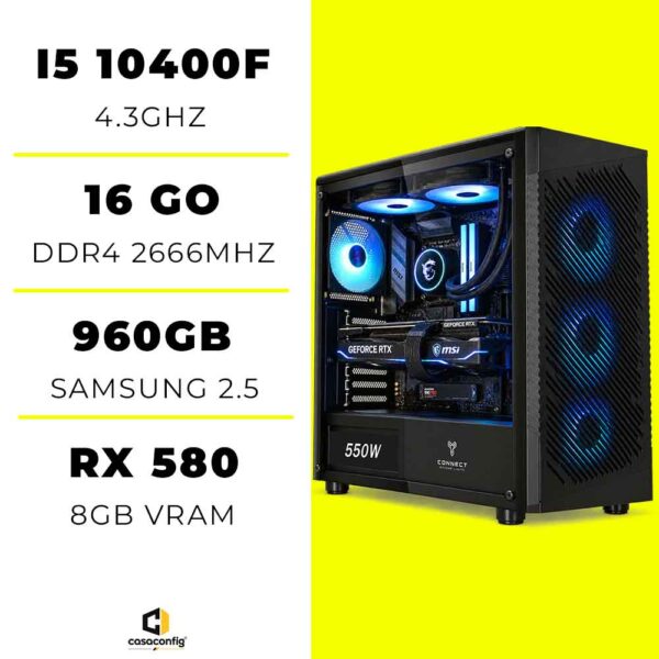 PC Gamer intel i5 12400f/16GB DDR4/960GB SSD| RX 580 8GB