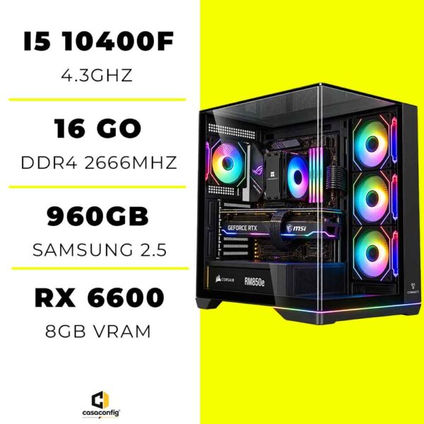 PC Gamer intel i5 12400f/16GB DDR4/960GB SSD| RX 6600 8GB