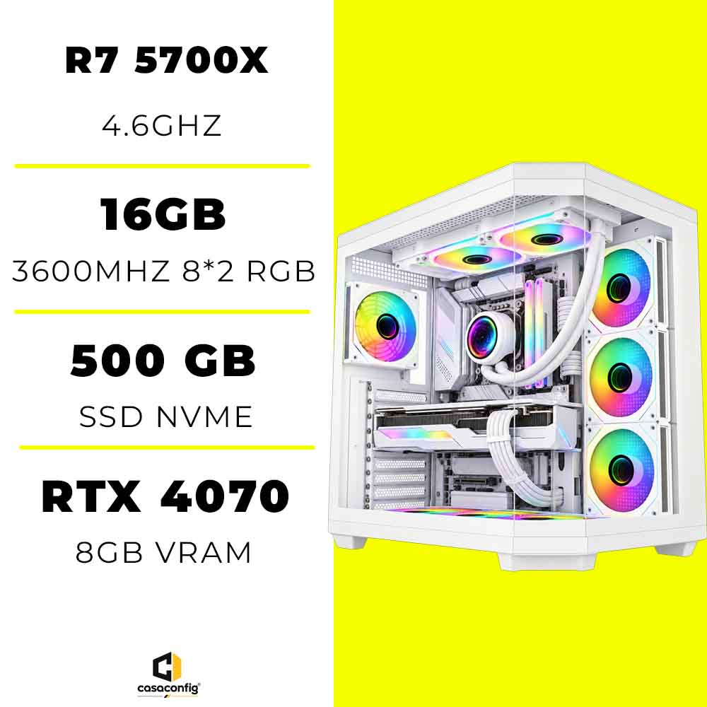 PC Gamer Ryzen 7 5700X/16GB/500GB SSD/RTX 4070 12GB