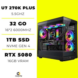 PC Gamer Ultra 7 270K PLUS |RTX 5080 16GB |32 Go|1TB SSD