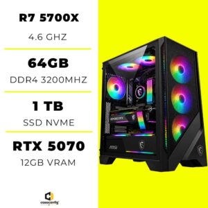 PC Gamer Ryzen 7 5700X/64GB/1TB SSD/RTX 5070 12GB